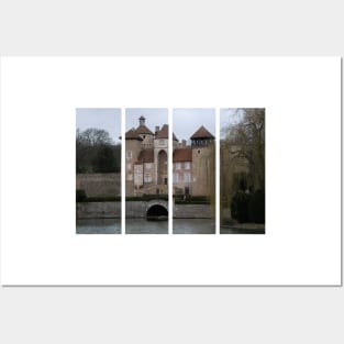 The castle of Sercy is a 12th-century castle in the Bourgogne-Franche-Comte. Cloudy winter day Posters and Art